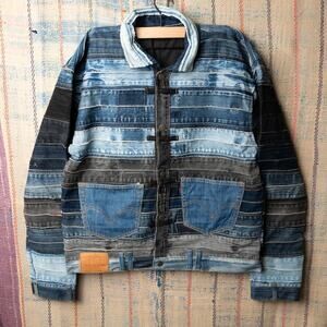 Custom Upcycled levis denim jacket , One of One Rework